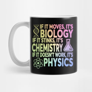 If It Moves It's Biology If It Stinks It's Chemistry If It Doesn't Work It's Physics Mug